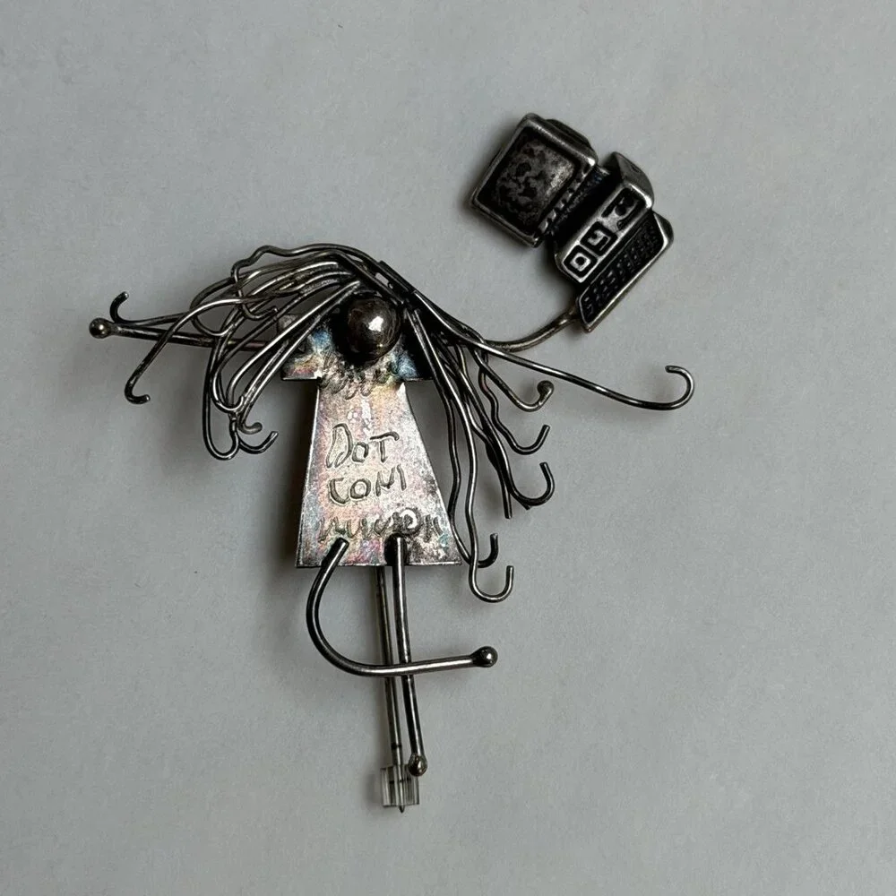 LHTC Sterling Silver Whimsical Girl Pin Jeff Storey Long Hungry Trading Dot Com